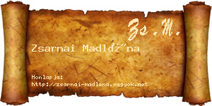 Zsarnai Madléna névjegykártya
